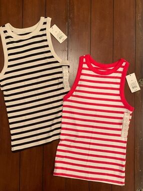 Red/White Striped Tank with Black/White Striped Tank Duo